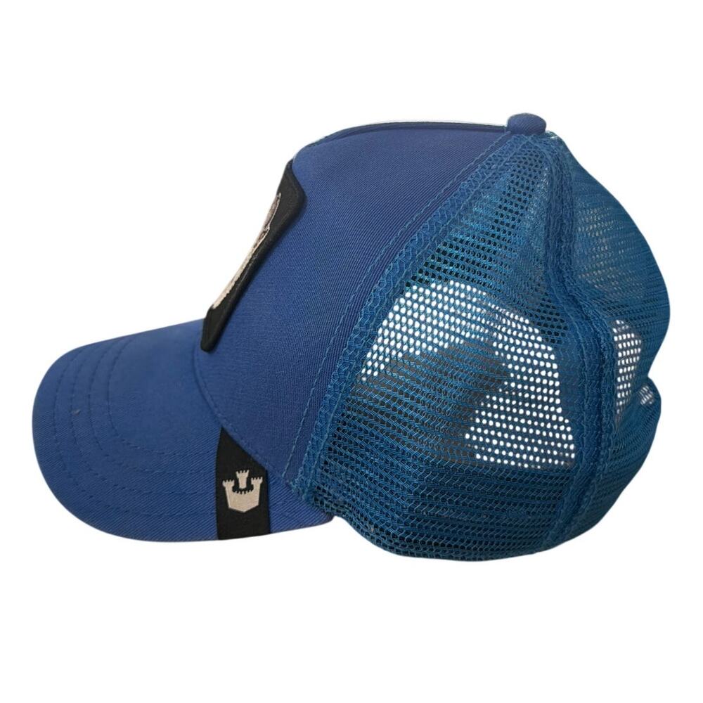 Goorin Bros Lone Wolf Trucker Hat Blue Mesh Snapback Animal Farm Cap - Picture 2 of 5